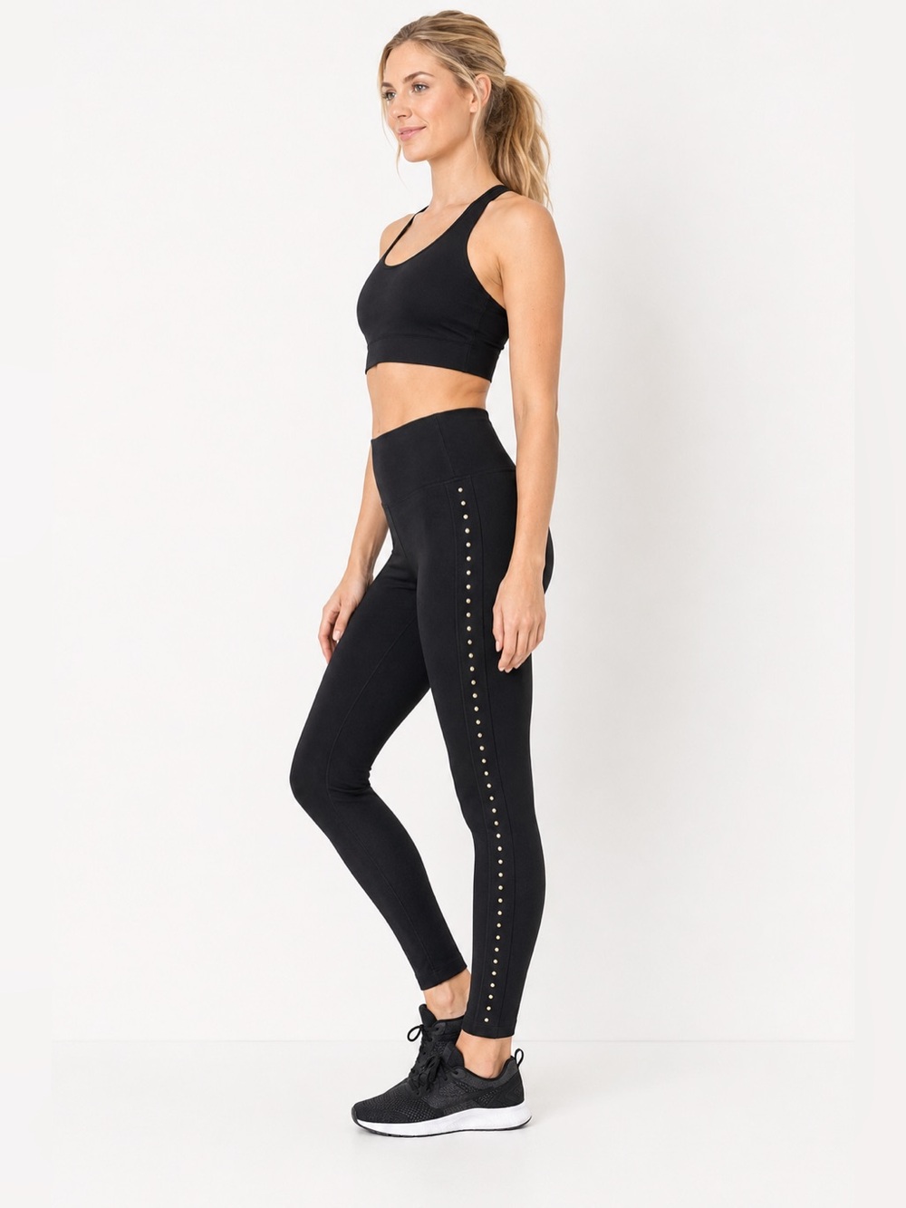 White House Black Market Runway Leggings Sz 2 Studded Faux Suede Pull-On Pants